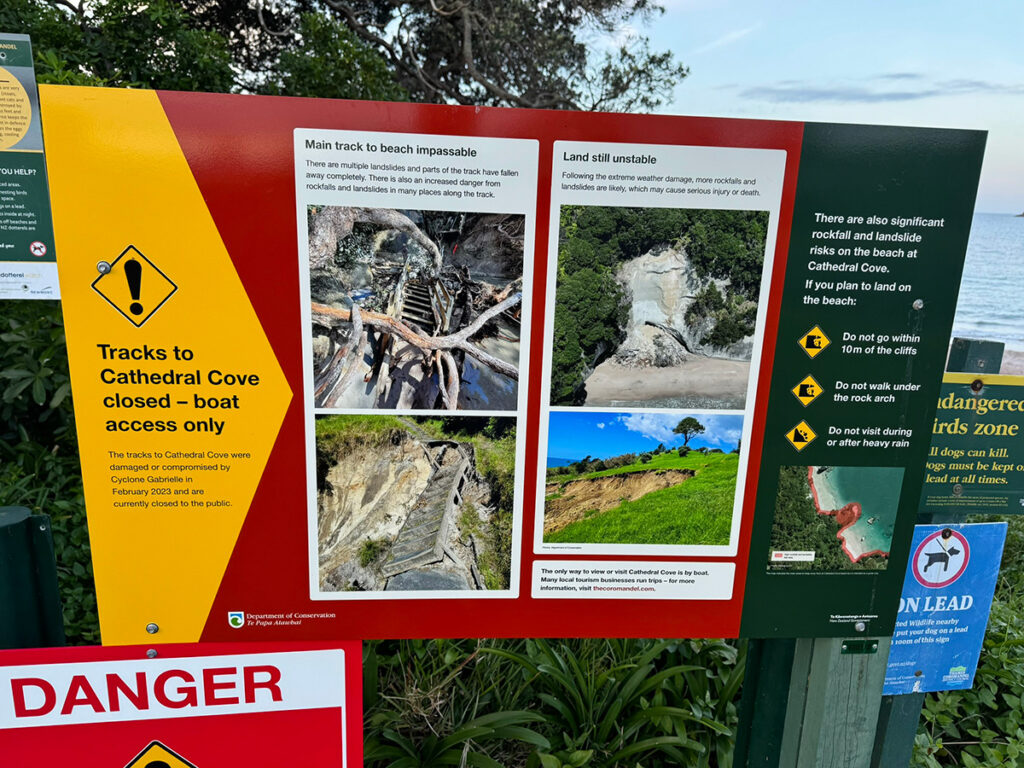 Cathedral Cove Hahei geschlossen wegen Sturmschäden